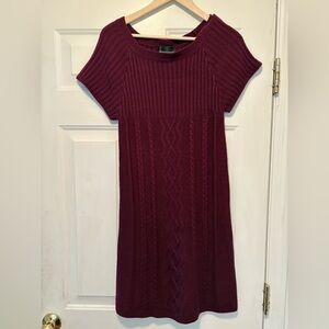 Connected Apparel Deep Maroon Knit Dress